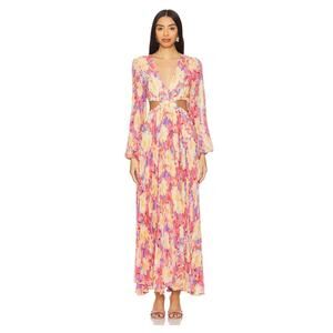 ASTR the Label Revery Floral Long Sleeve Maxi Dress Size L